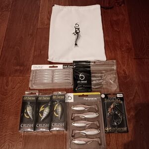 (7)6th Sense Fishing Plastics Lot With 6th Sense Bag NIP See Description